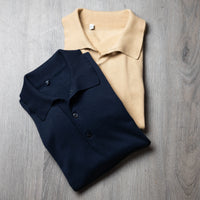 Italian Knit Polo in Navy OMJ Clothing