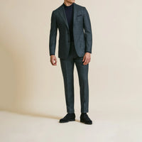Suit - Loro Piana Bottle Green Natural Stretch s120 Wool Glencheck 5930 OMJ Clothing
