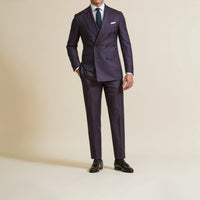 Suit - Aubergine Natural Bi-Stretch s130 Wool Solaro Herringbone 5949 OMJ Clothing