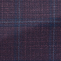 Sport Coat - Loro Piana Mauve Wool-Silk Glen Basket weave with Mixed Blue Check 9095 OMJ Clothing