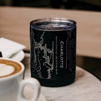 Charlotte NC Map Insulated Cup in Matte Black JACE.design
