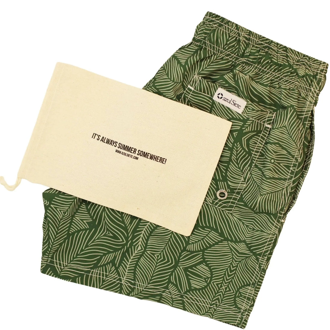 Verdant Swim Short: Green Azul Siete