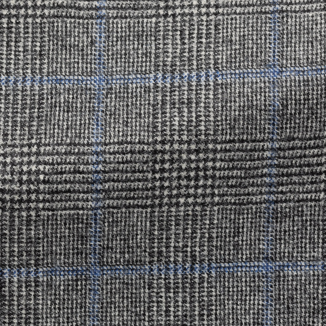 Suit - Loro Piana Black-White Wool Cashmere Glencheck with Cobalt Blue Windowpane 5934 OMJ Clothing
