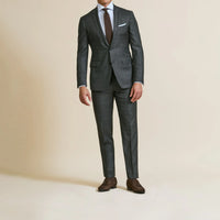 Suit - Charcoal s130 Wool Sharskin with Check 5936 OMJ Clothing