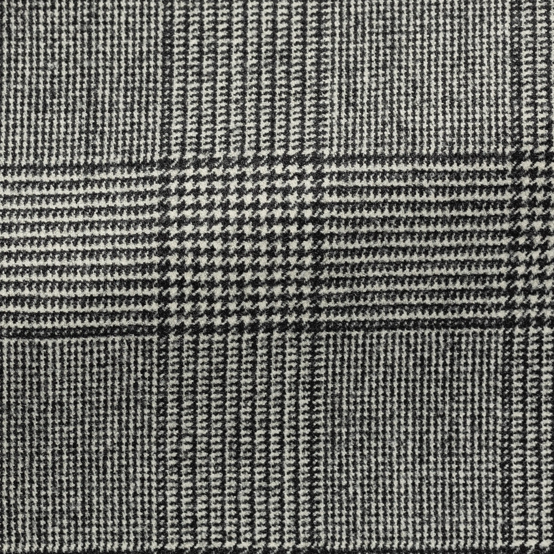 Suit - Loro Piana Black-White Stretch Wool Glencheck 5939 OMJ Clothing