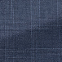 Suit - Loro Piana Slate Blue Wool Sharkskin with Check 5956 OMJ Clothing