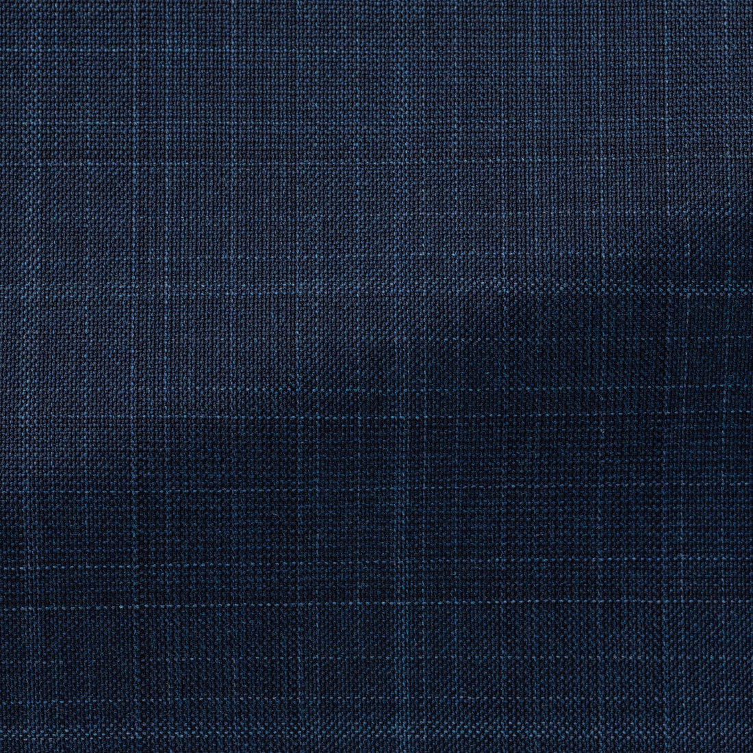 Suit - Loro Piana Neopolitan Blue Wool with Micro-Check 5957 OMJ Clothing