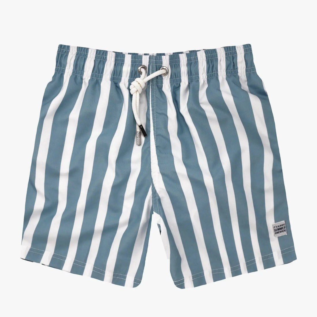 Gray Blue Stripes Swim Short Azul Siete
