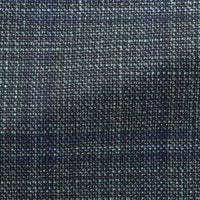 Sport Coat - Loro Piana Sage Green Wool-Silk Basketweave with Blue Check 9073 OMJ Clothing