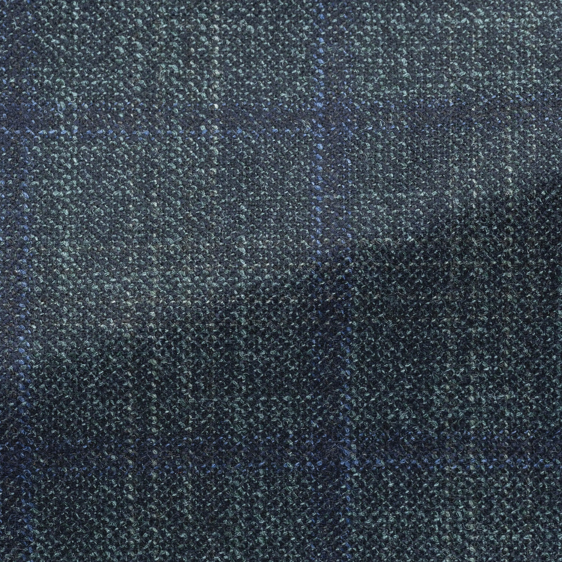 Sport Coat - Loro Piana Bottle Green Wool-Silk Cashmere with Subtle Blue Windowpane 9074 OMJ Clothing