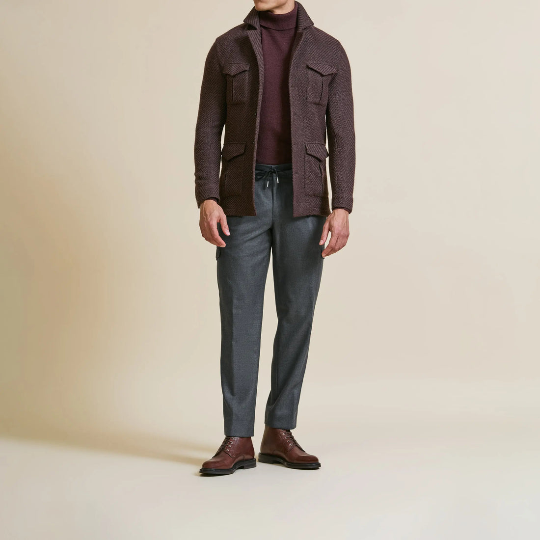 Sport Coat - Merlot Alpaca-Cotton Blend Twill 9093 OMJ Clothing