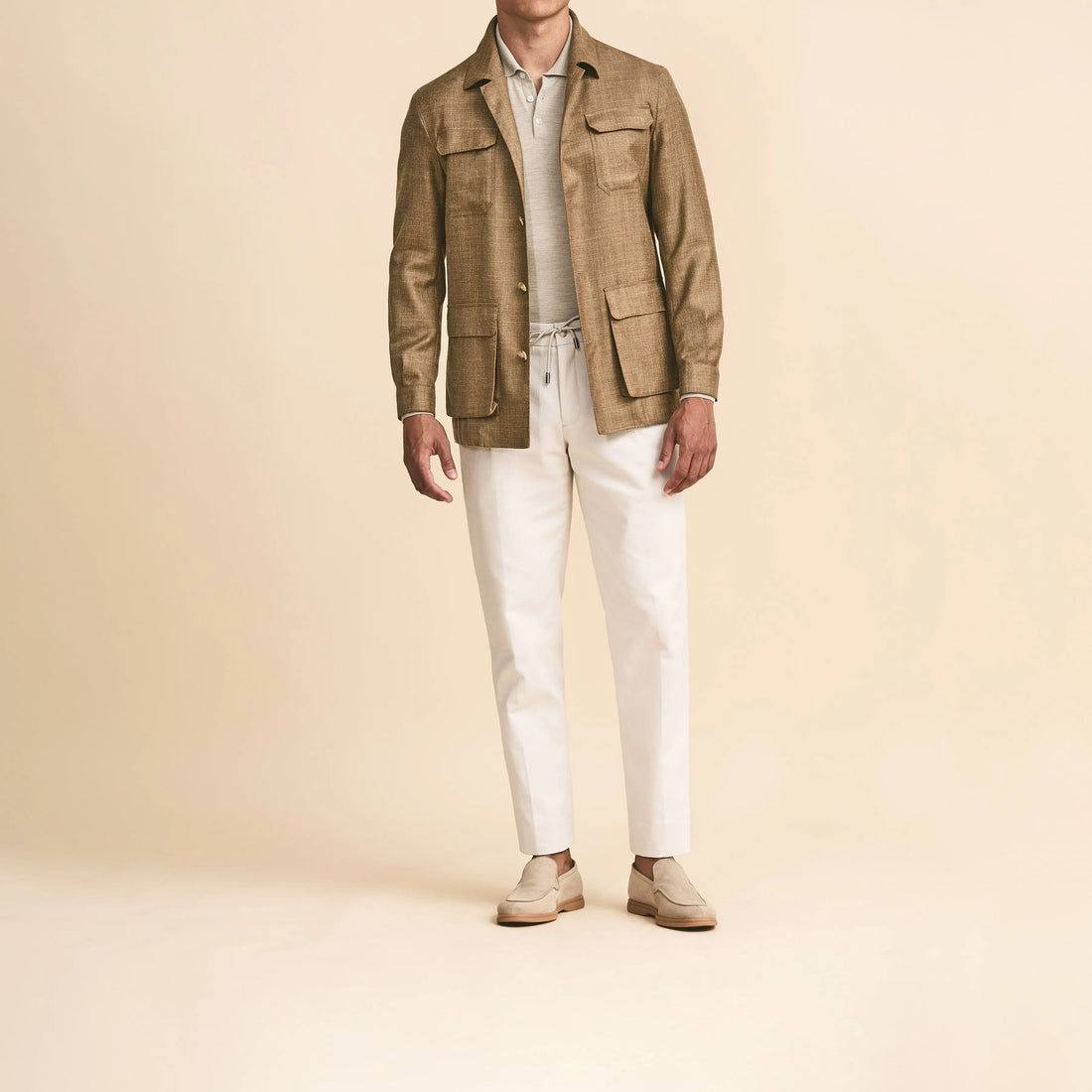 Sport Coat - Caramel Wool-Silk-Linen Twill 9108 OMJ Clothing
