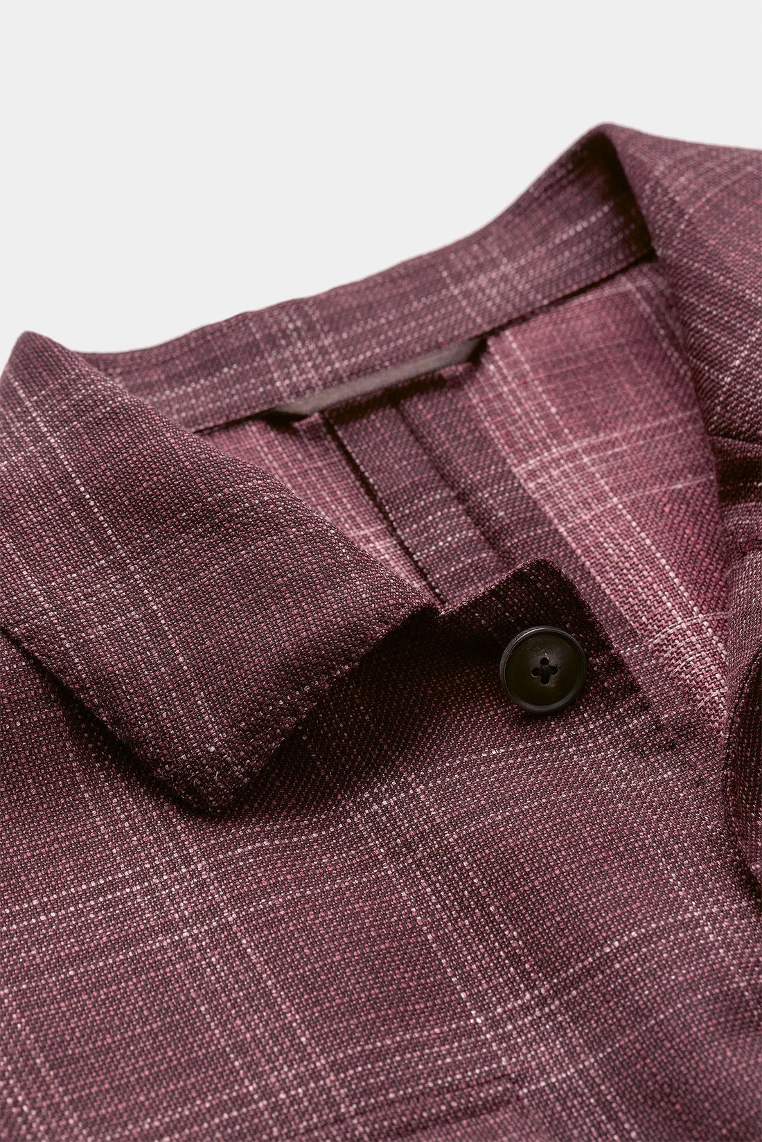 Sport Coat - Aubergine Wool-Silk Linen with Subtle Check OMJ Clothing