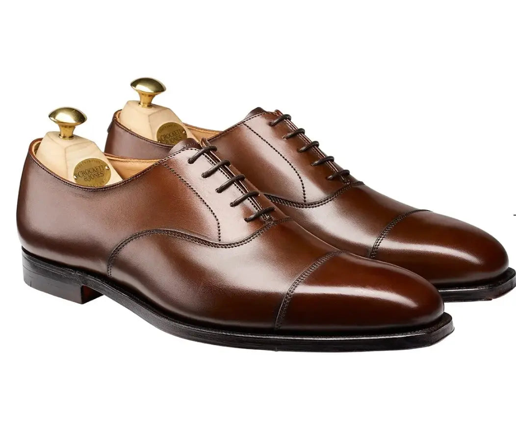 Crockett & Jones Hallam Cap-Toe Shoe in Dark Brown Crocket & Jones