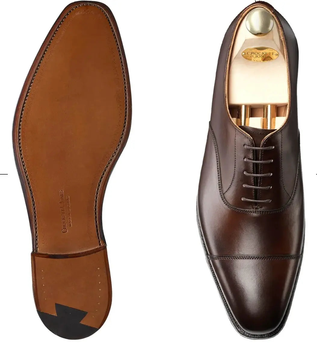 Crockett & Jones Hallam Cap-Toe Shoe in Dark Brown Crocket & Jones