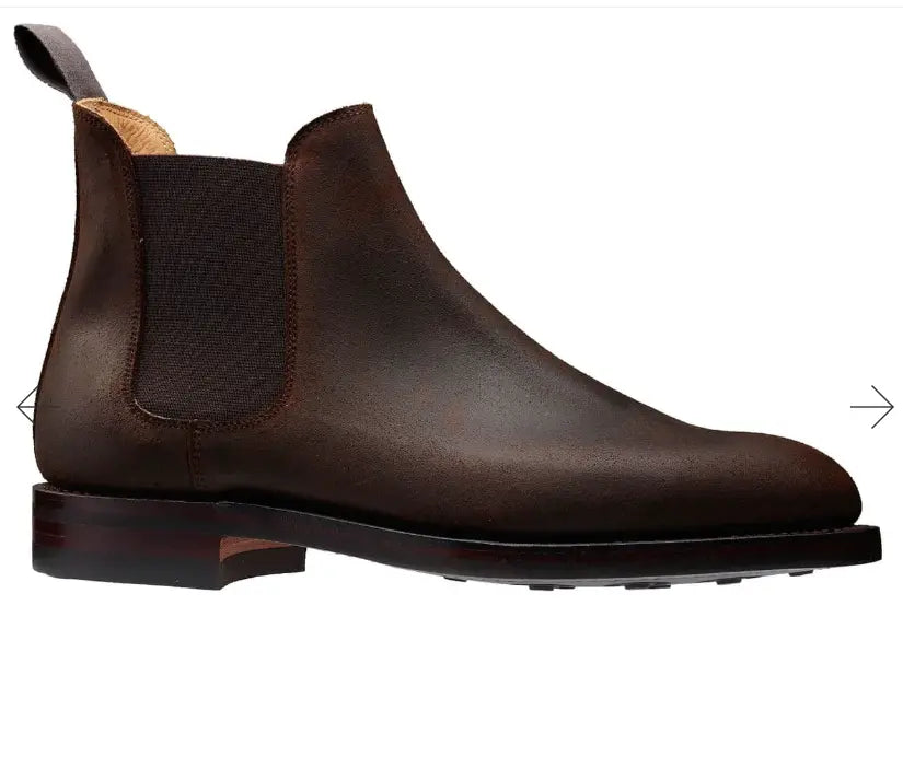Crockett & Jones Dark Brown Suede Chelsea Boot OMJ Clothing