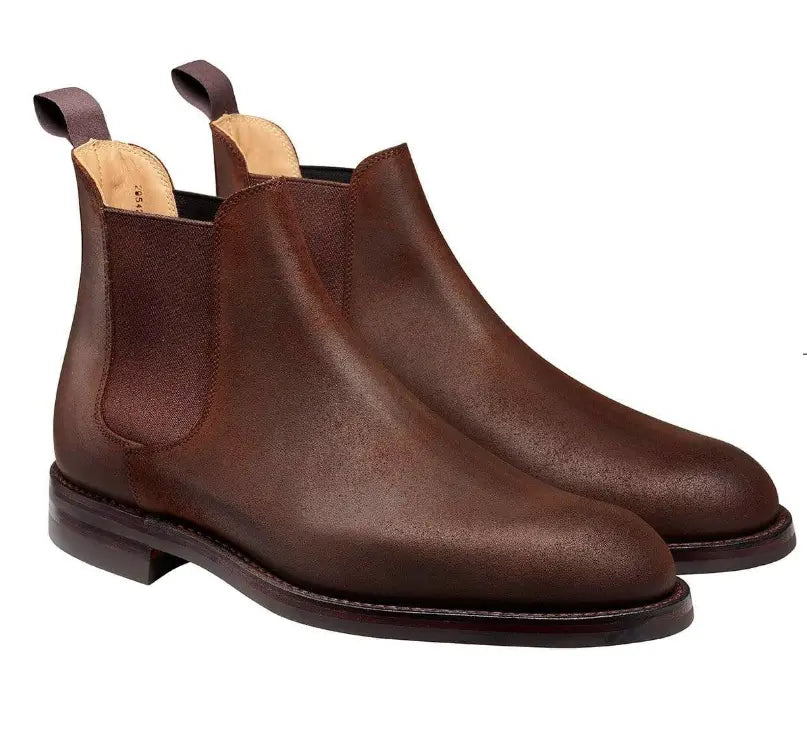 Crockett & Jones Dark Brown Suede Chelsea Boot OMJ Clothing