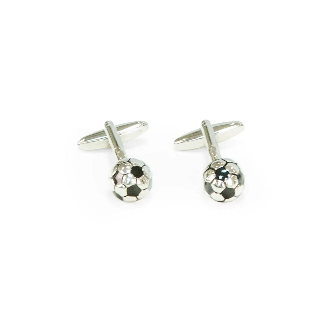 Rhodium Plated Soccer Ball Cufflinks BeyBerk International
