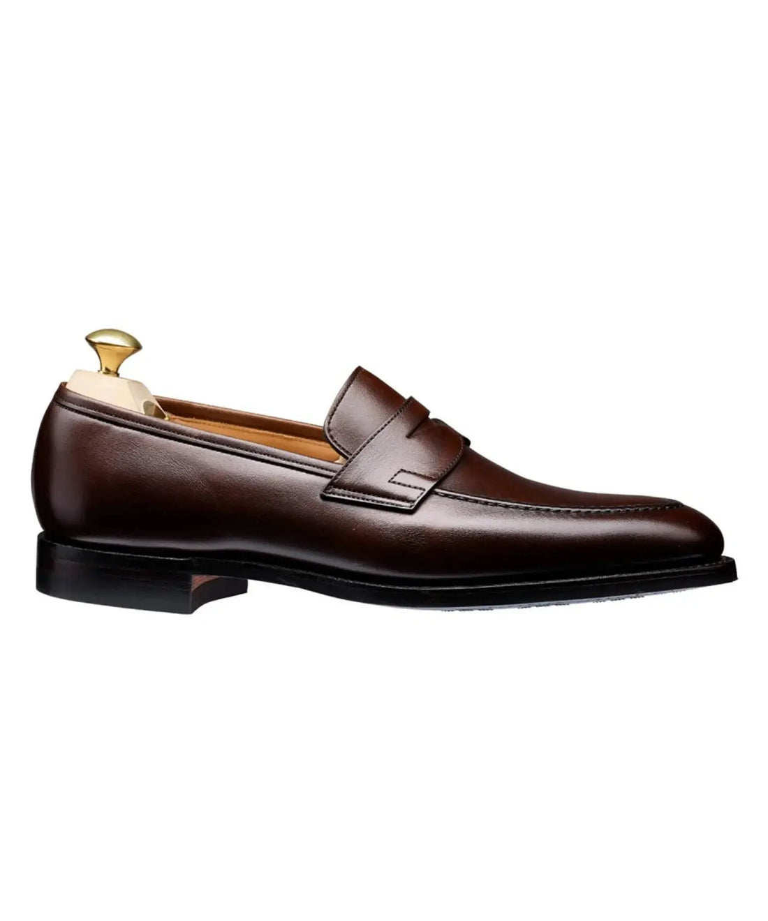 Crockett & Jones Sydney Penny Loafer in Dark Brown Burnished Calf OMJ Clothing